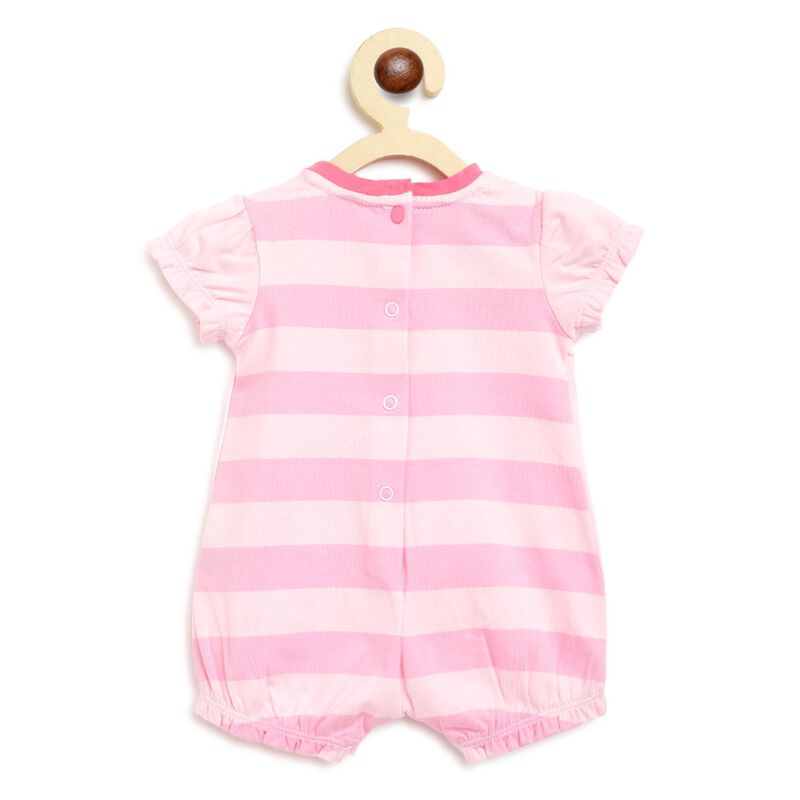 Girls Light Pink Printed Short Sleeve Romper image number null